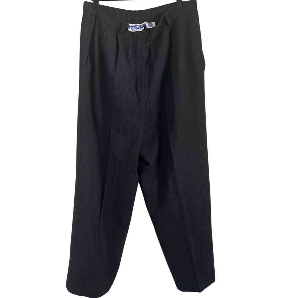 Vintage Pendleton 100% Wool Charcoal Grey Trousers Dress Pants 16